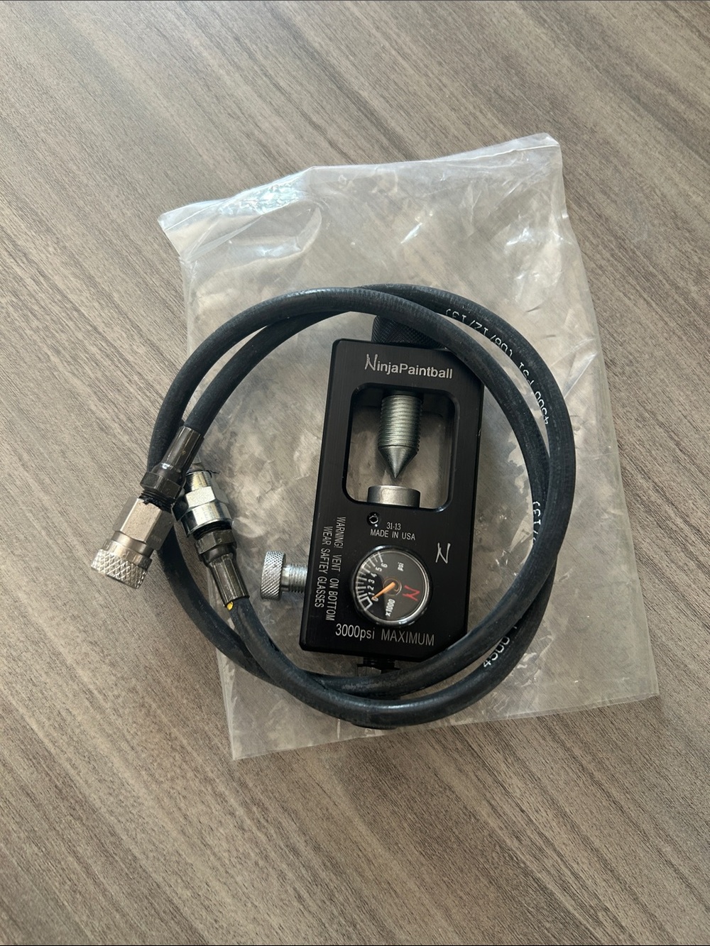 Ninja Paintball Black High-Pressure Gauge & Hose Kit